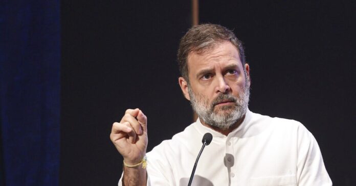 Congress leaders speak against BJP-RSS conspiracy to silence Rahul Gandhi.