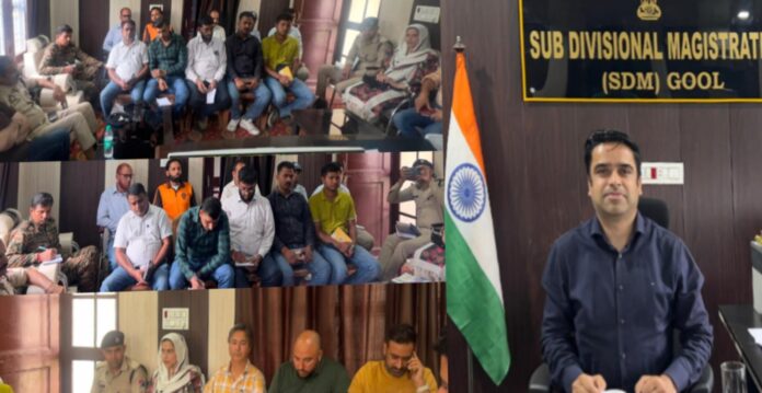 Disaster management meeting led by SDM in Gool