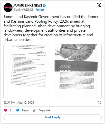J&K Land Pooling Policy 2026